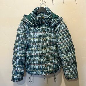 Sundance Green and Blue Puffer Jacket with Hood